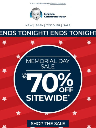 Gerber Childrenswear Sale Announcement