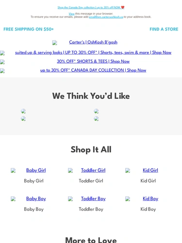 Carter's OshKosh Sale Announcement