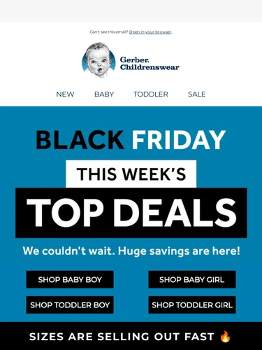 Gerber Childrenswear Sale Announcement
