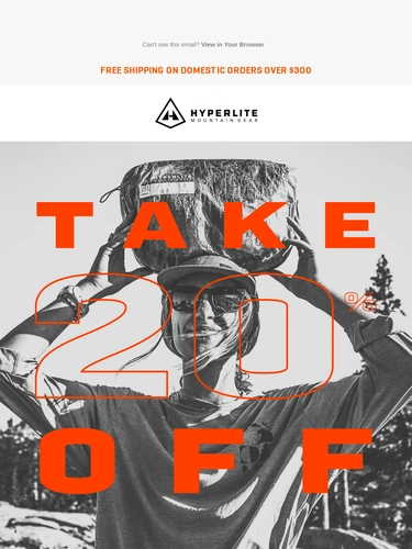 Hyperlite Mountain Gear Sale Announcement