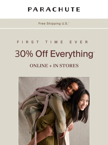 Parachute Home Sale Announcement