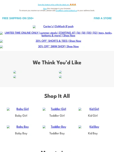 Carter's OshKosh Sale Announcement