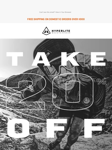 Hyperlite Mountain Gear Sale Announcement