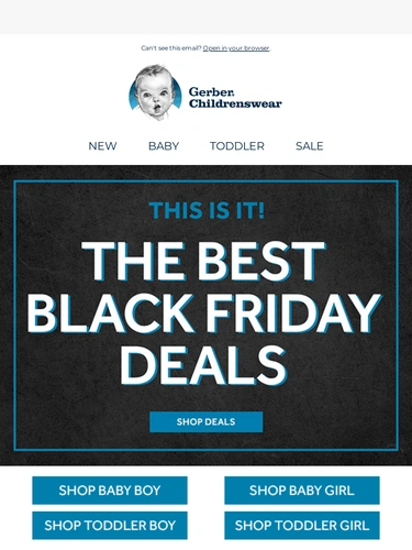 Gerber Childrenswear Sale Announcement