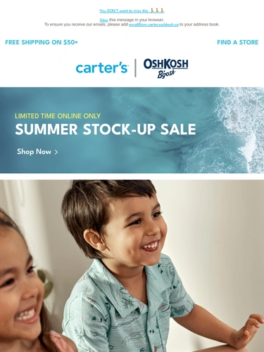 Carter's OshKosh Sale Announcement