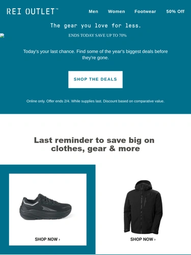 REI Sale Announcement