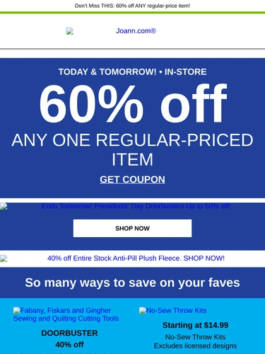 Joann Sale Announcement