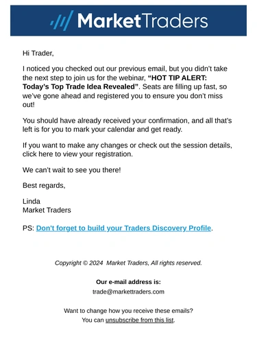 Market Traders Event Invitation