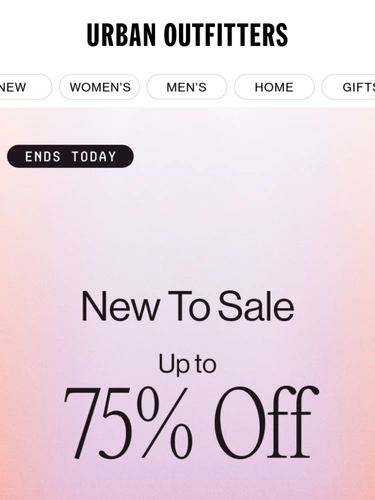 Urban Outfitters Sale Announcement