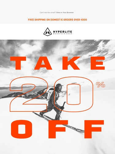 Hyperlite Mountain Gear Sale Announcement