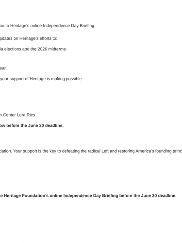 Heritage Foundation Event Invitation