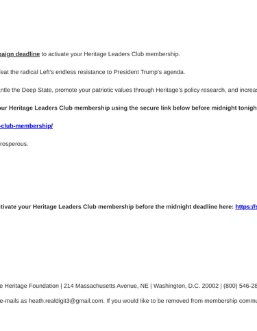 Heritage Foundation Event Invitation