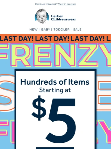 Gerber Childrenswear Sale Announcement