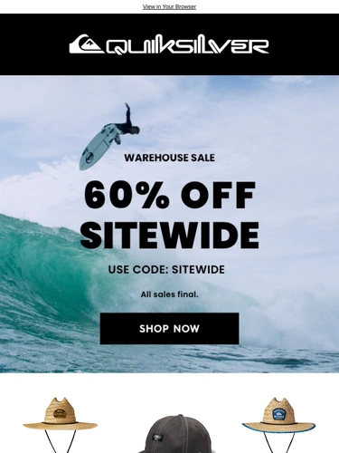 Quiksilver Sale Announcement