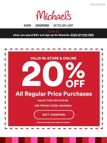 Michaels Sale Announcement