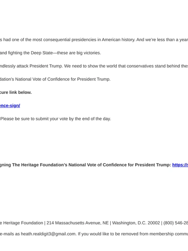 Heritage Foundation Event Invitation
