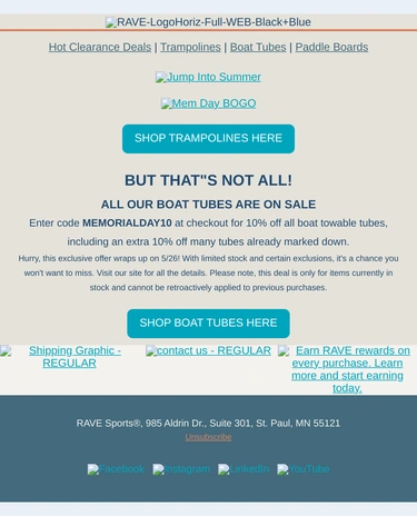 Rave Sports Sale Announcement