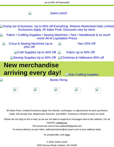Joann Sale Announcement