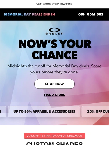 Oakley Sale Announcement