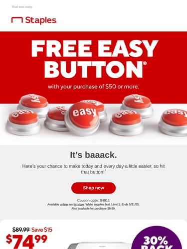 Staples Sale Announcement