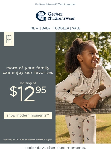 Gerber Childrenswear Sale Announcement