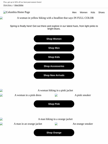 Columbia Sportswear Newsletter