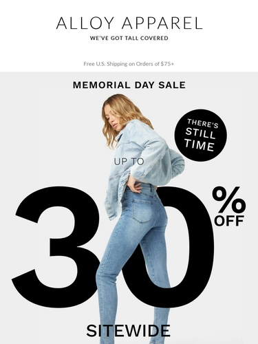 Alloy Apparel Sale Announcement