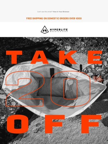 Hyperlite Mountain Gear Sale Announcement