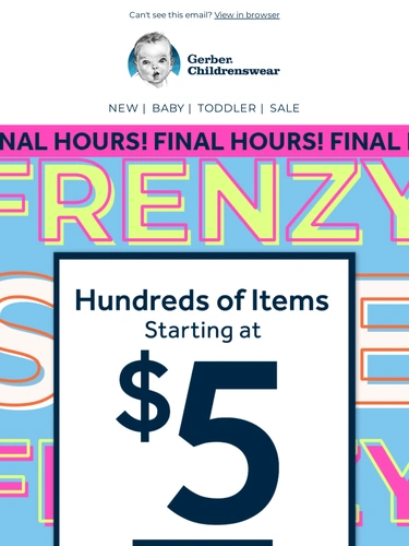 Gerber Childrenswear Sale Announcement