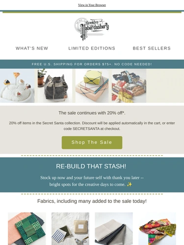 Brooklyn Haberdashery Sale Announcement