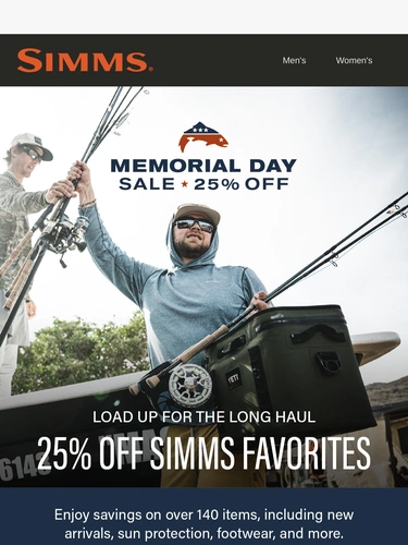 Simms Fishing Sale Announcement