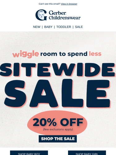 Gerber Childrenswear Sale Announcement