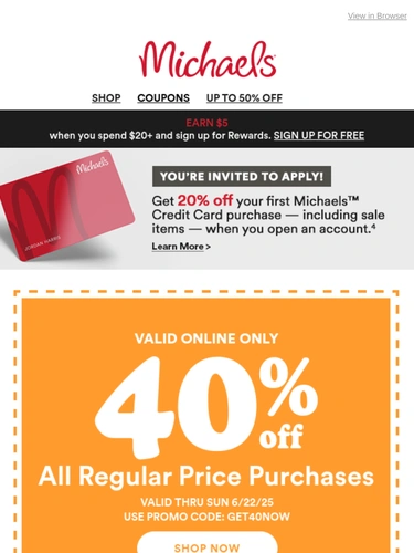 Michaels Sale Announcement