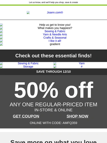 Joann Sale Announcement