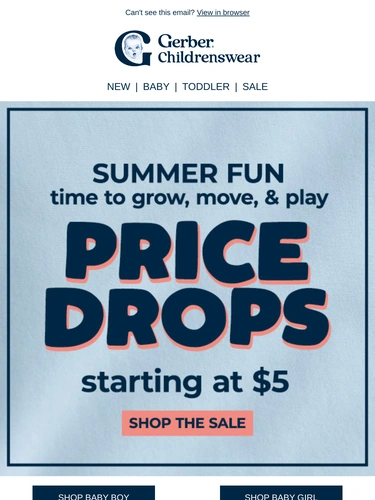 Gerber Childrenswear Sale Announcement