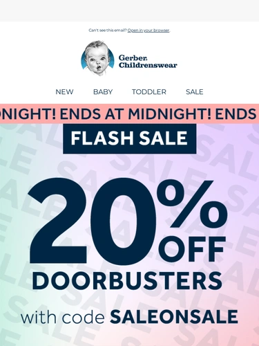 Gerber Childrenswear Sale Announcement