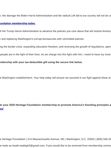 Heritage Foundation Event Invitation