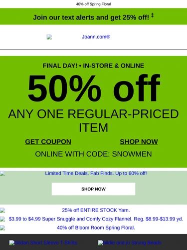 Joann Sale Announcement