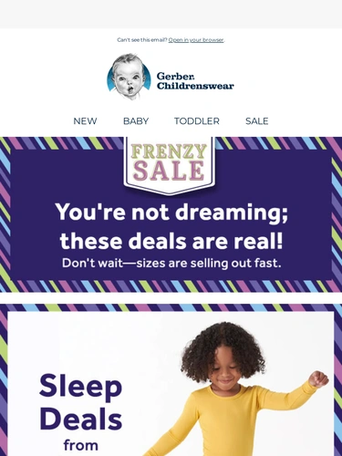 Gerber Childrenswear Sale Announcement