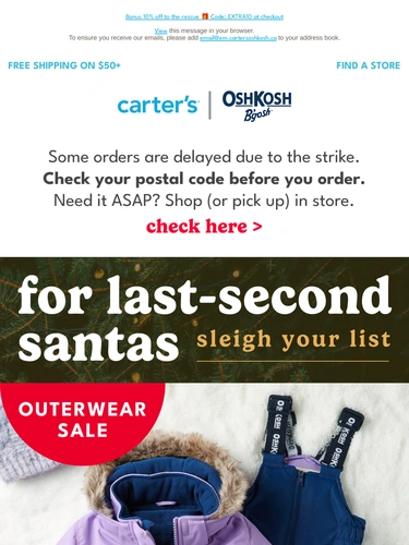 Carter's OshKosh Sale Announcement