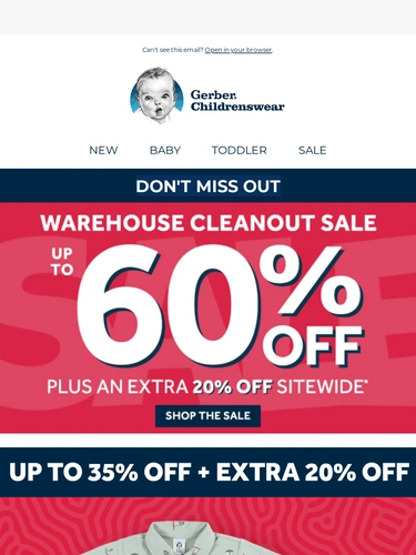 Gerber Childrenswear Sale Announcement