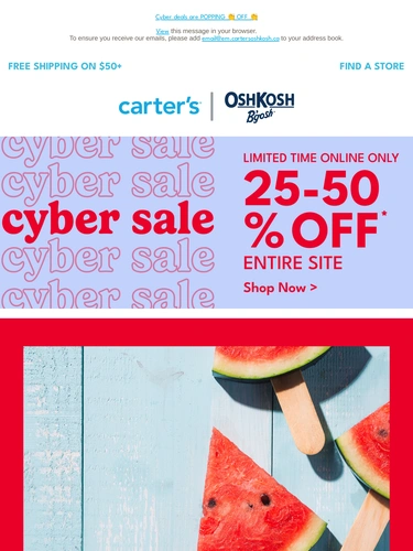 Carter's OshKosh Sale Announcement