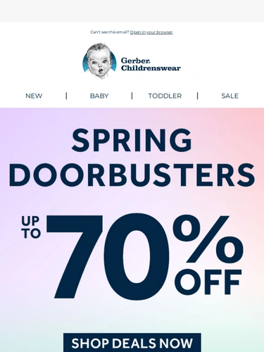 Gerber Childrenswear Sale Announcement