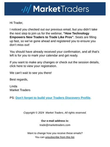 Market Traders Event Invitation