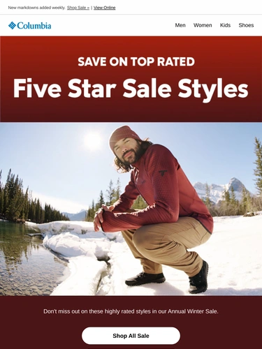 Columbia Sportswear Sale Announcement