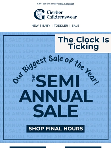 Gerber Childrenswear Sale Announcement