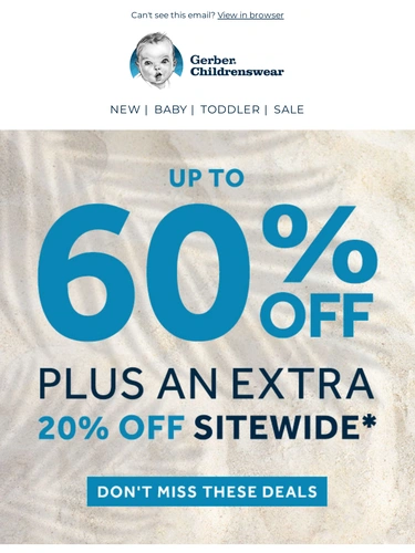Gerber Childrenswear Sale Announcement