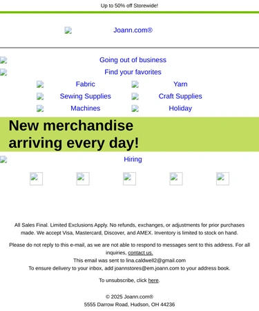 Joann Sale Announcement