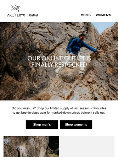 Arc'teryx Sale Announcement