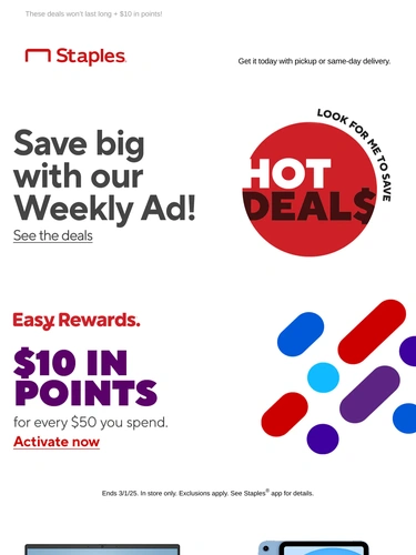 Staples Sale Announcement